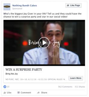 Nothing Bundt Cakes: Entries Facebook